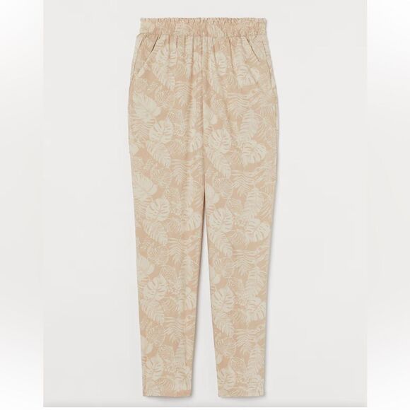 H&M Tan High rise Floral Print Lightweight Pants(Size 4) - Picture 1 of 7